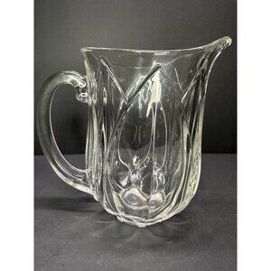 Vtg Cristal D'Arques Durand Pompano Tulip Water Pitcher Crystal Glass France 8"